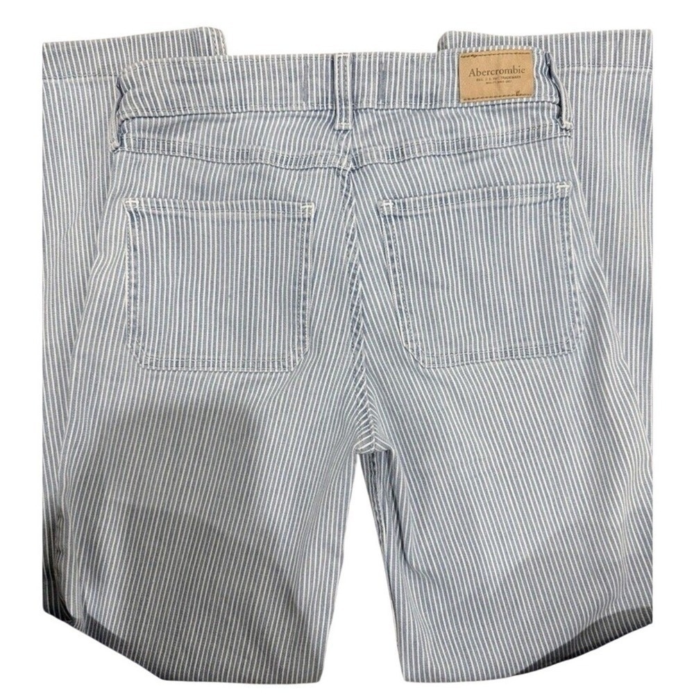 Abercrombie Kids High Rise Wide Leg Striped Jeans Blue White Size 13/14 Regular - Picture 6 of 12